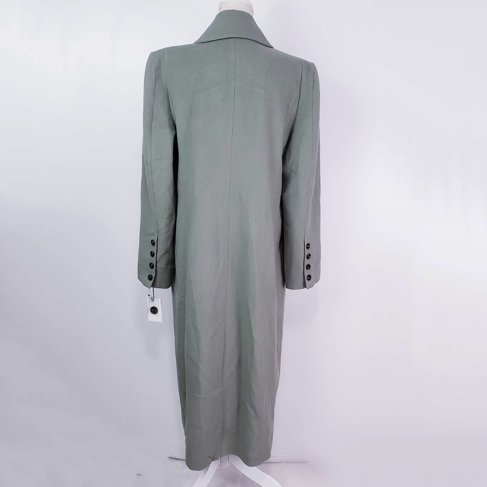 Something Navy Olive Long Wool Top Coat Large - Picture 4 of 9